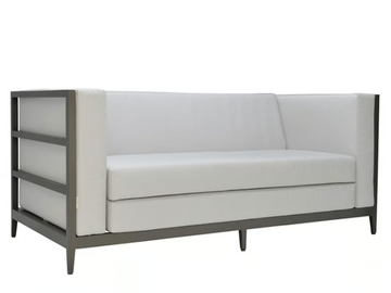 AZIMUTH LINEAR CLUB - 2 seater powder coated aluminium sofa by JANUS et Cie - view 2